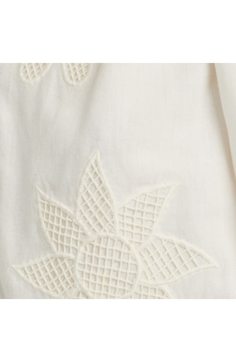 Chinti & Parker Linen-Blend Broderie Blouse, Alternate, color, Cream