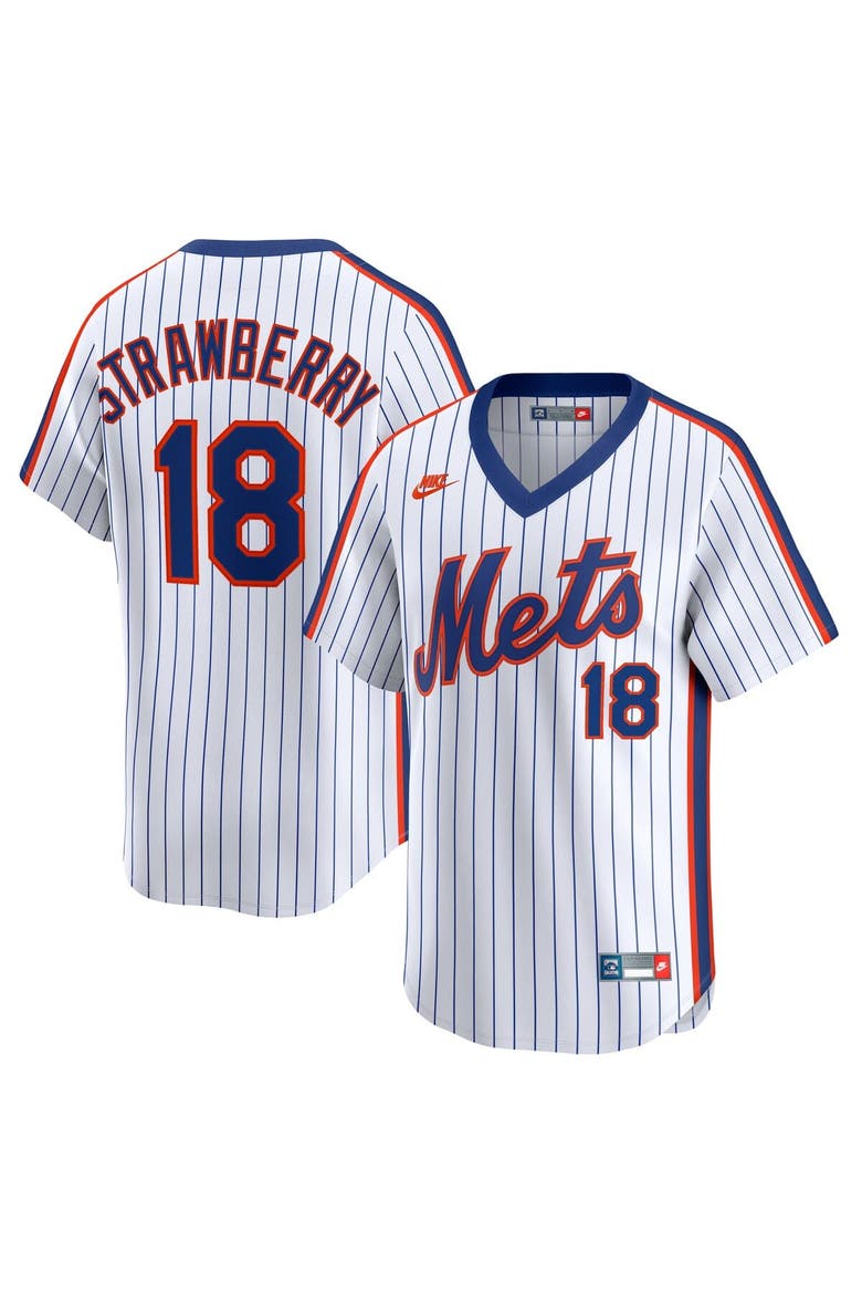 Men's Nike Darryl Strawberry White New York Mets Throwback Cooperstown Collection Limited Jersey, Alternate, color, White