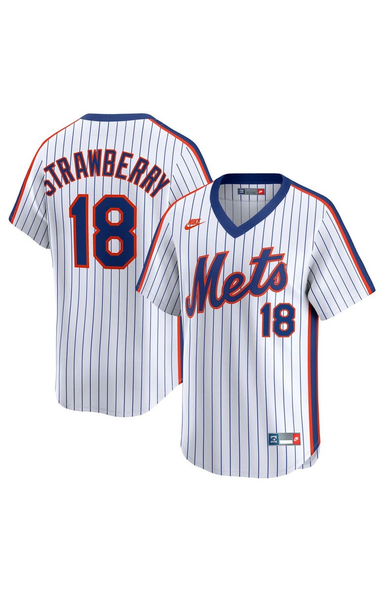 Nike Men's Nike Darryl Strawberry White New York Mets Throwback Cooperstown Collection Limited Jersey, Alternate, color, White