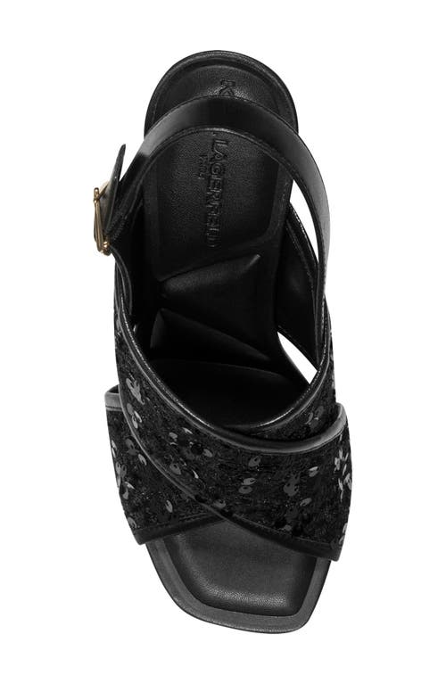 Karl Lagerfeld Paris Colbie Sequin X-band Sandal In Animal Print
