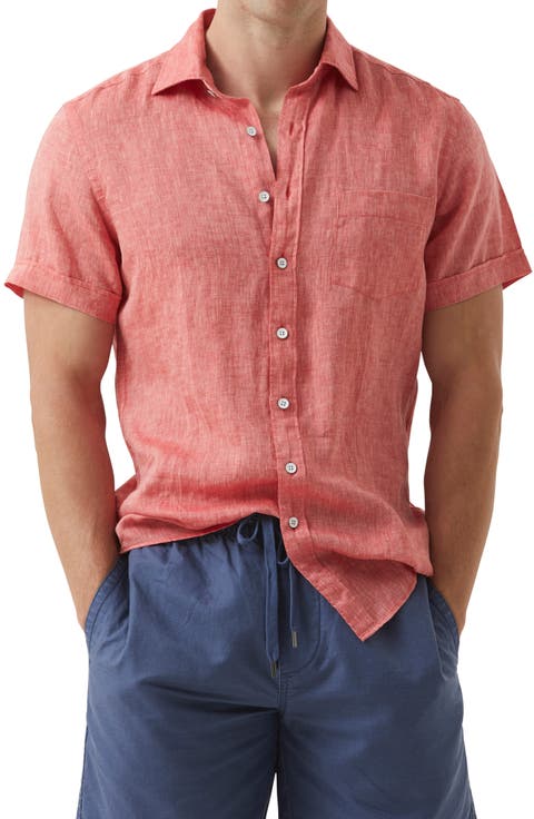 Ellerslie Short Sleeve Linen Button-Up Shirt