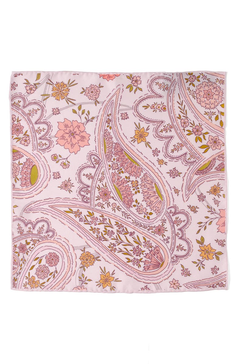 Cufflinks, Inc. Floral Paisley Silk Blend Pocket Square, Alternate, color, Pink