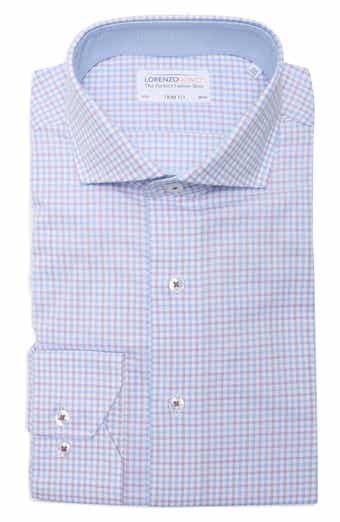 Lorenzo Uomo Trim Fit Textured Stretch Cotton Dress Shirt