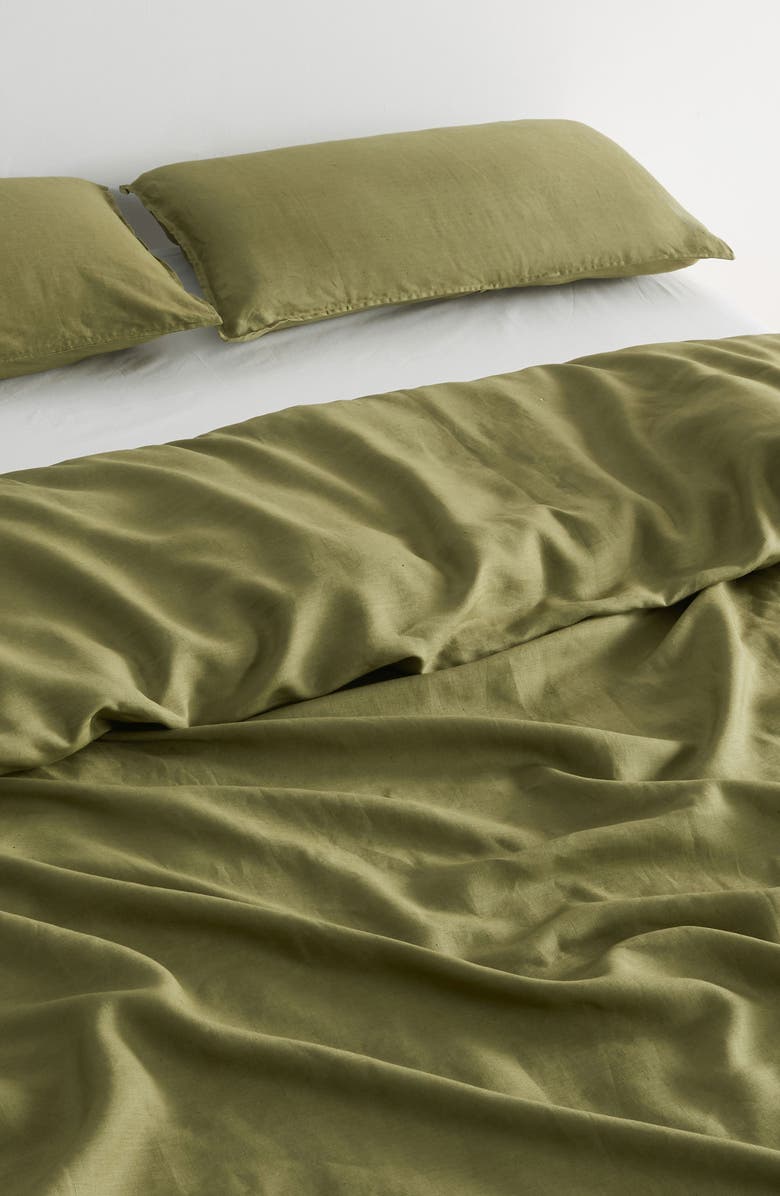 Verlee 2-Pack European Linen Shams, Alternate, color, Moss