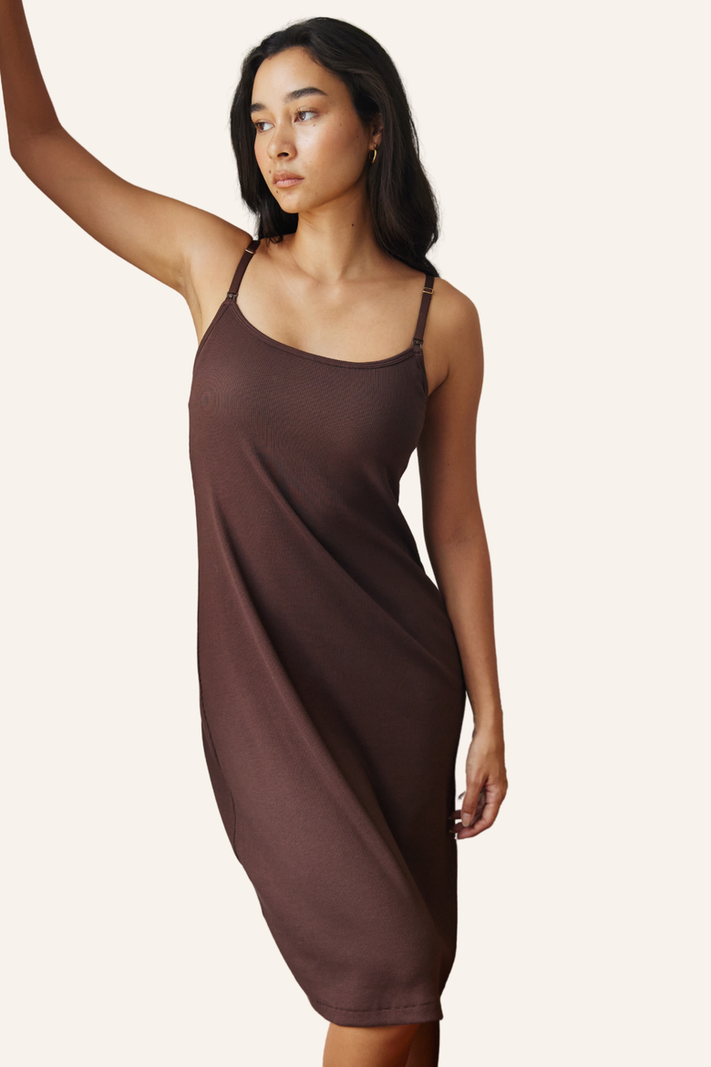 The Nursing Dress, Alternate, color, Cocoa Brown