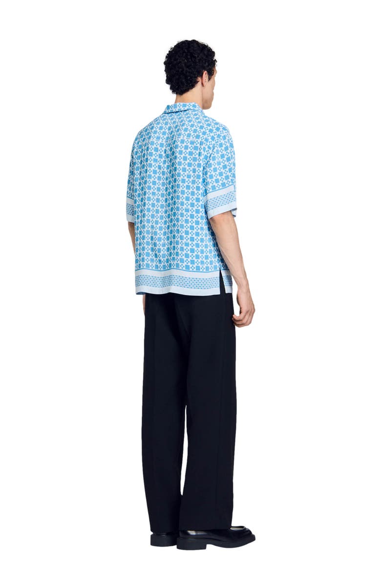 SANDRO Square cross motif flowing shirt, Alternate, color, 