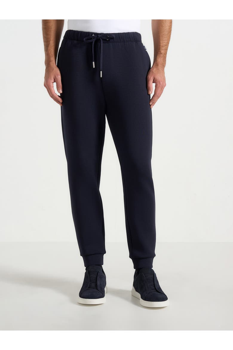 Neoprene Minimal Tapered Fit Cuffed Joggers, Alternate, color, Navy
