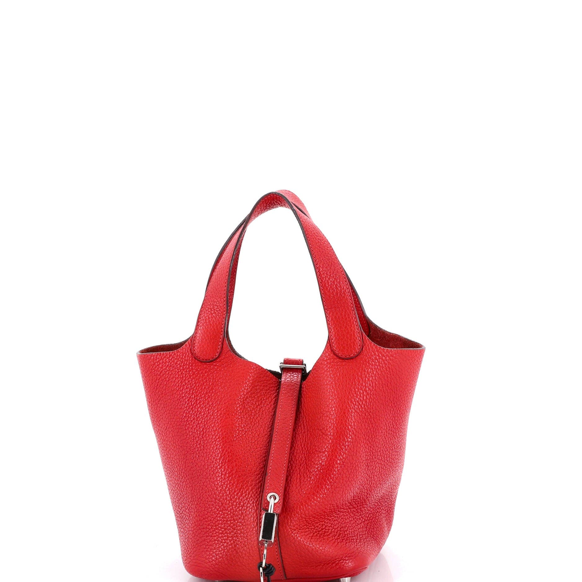 Pre-Owned Hermes Picotin Lock Bag Clemence PM, Main, color, Rouge Vif