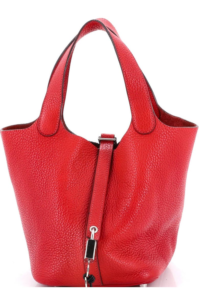 Pre-Owned Hermes Picotin Lock Bag Clemence PM, Main, color, Rouge Vif