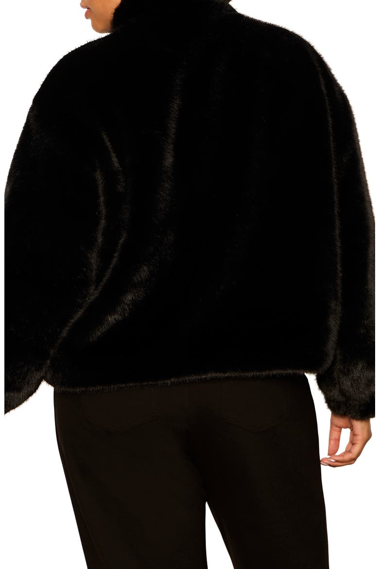 Everest Faux Fur Bomber Jacket, Alternate, color, BLACK