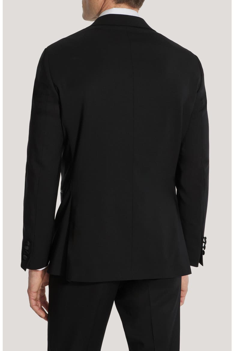 Ezra Notched Lapel Black Wool Tuxedo, Alternate, color, BLACK