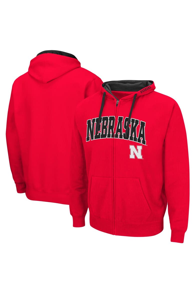 Men's Colosseum Scarlet Nebraska Huskers Big & Tall Full-Zip Hoodie, Main, color, Scarlet