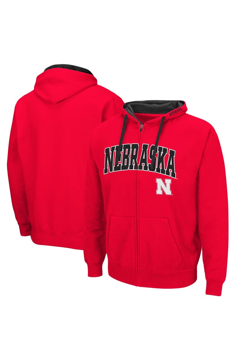 COLOSSEUM Men's Colosseum Scarlet Nebraska Huskers Big & Tall Full-Zip Hoodie, Main, color, Scarlet