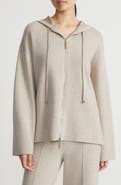 Lafayette 148 New York Double Knit Cashmere Zip Hoodie