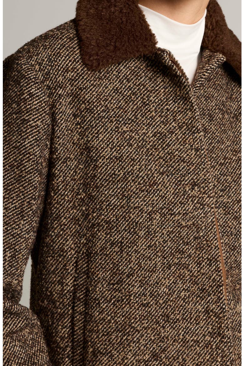 Contrast Collar Boucle Jacket, Alternate, color, BURNT WALNUT BOUCLE