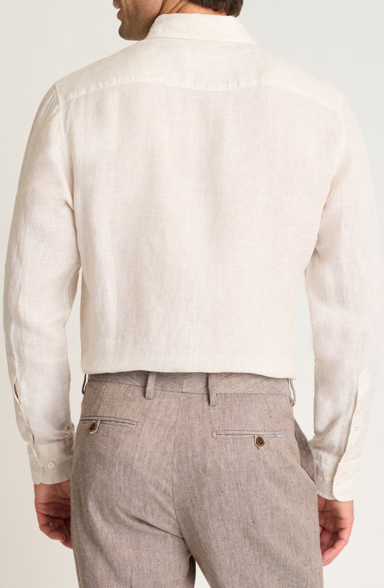 Bonobos Everyday Pinstripe Linen Button-Down Shirt, Alternate, color, Summer Sand