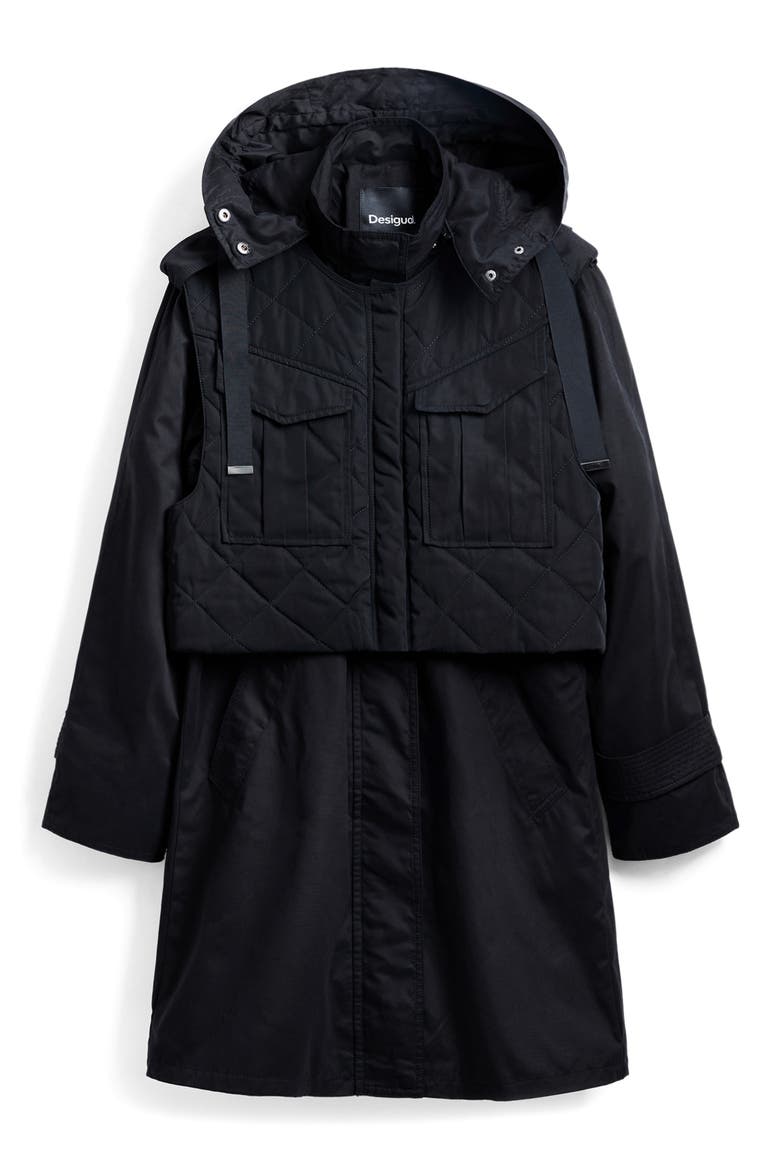 2-in-1 Coat with Detachable Vest & Removable Hood, Alternate, color, BLACK