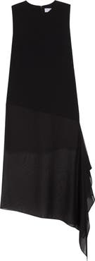 Michael Kors Collection Veiled Virgin Wool Stretch Crepe & Silk Voile Dress