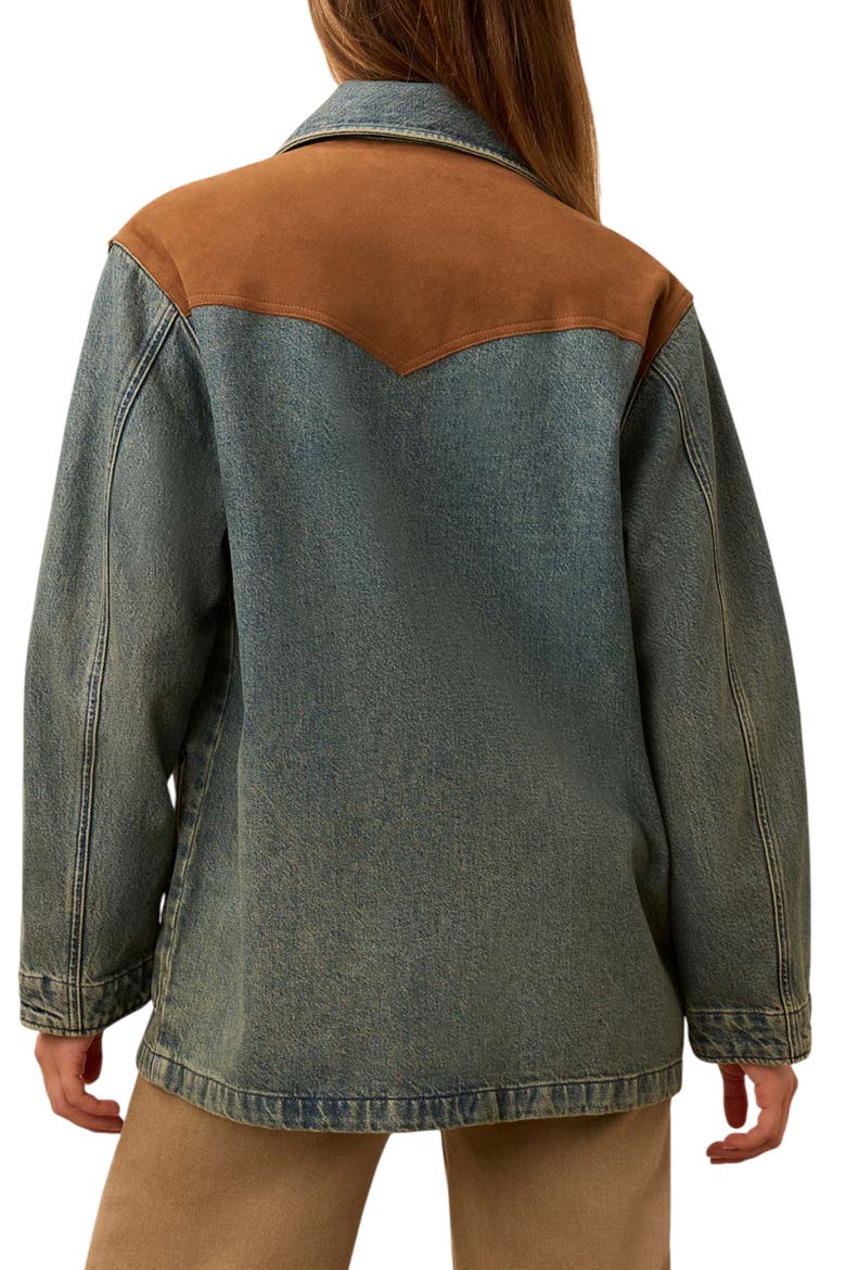 Denim & Suede Jacket, Alternate, color, CREEKSIDE INDIGO WASH
