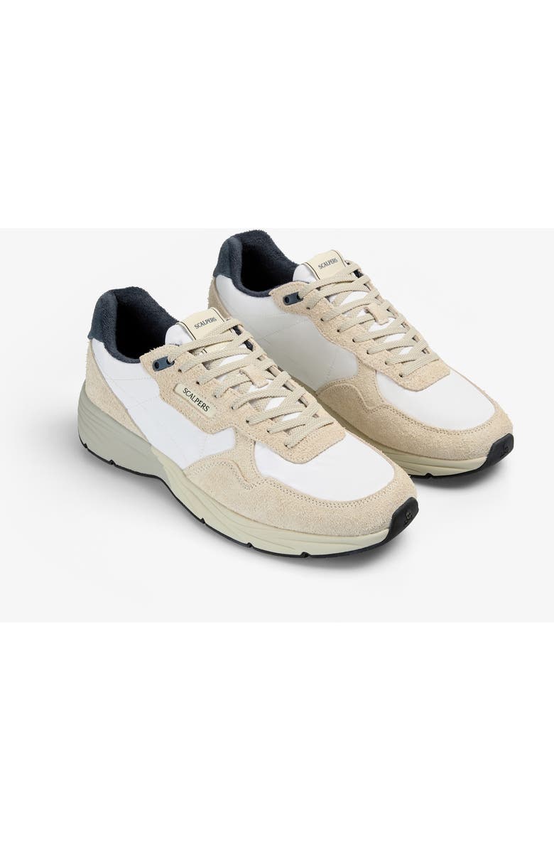 Scalpers Contrasting Suede Sneaker, Main, color, White