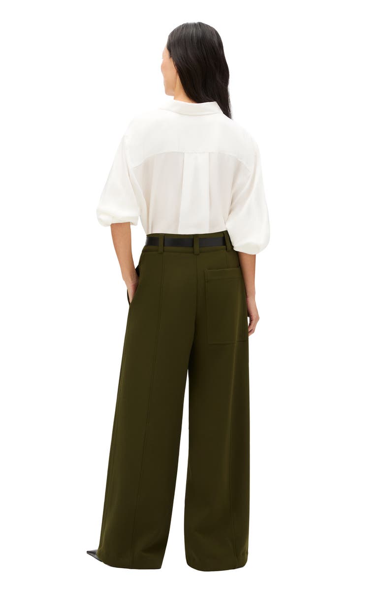 Another Tomorrow Double Face High Waist Pant, Alternate, color, Moss