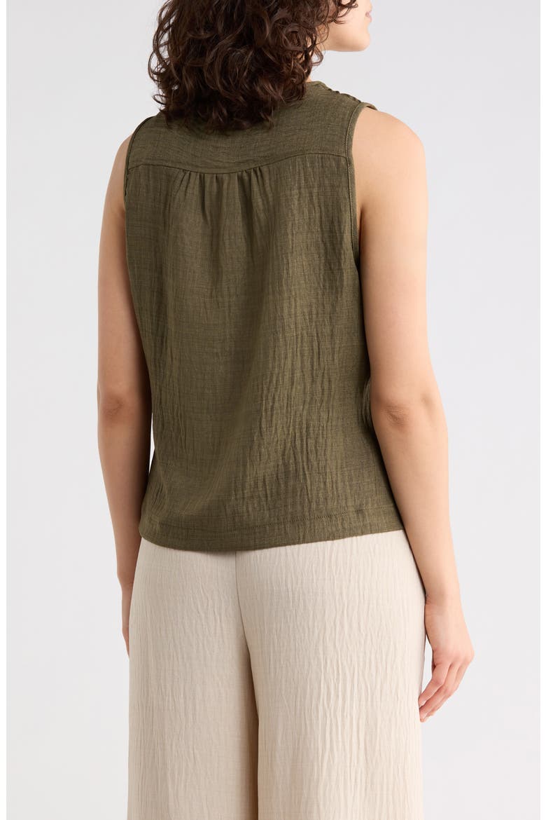 Pintuck Crinkle Sleeveless Top, Alternate, color, HEATHER SAGE