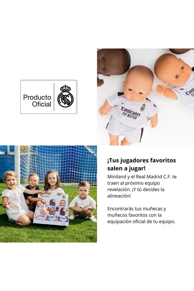 8 1/4 inch Baby Girl Doll with Real Madrid Soccer Jersey, Alternate, color, Medium Skin