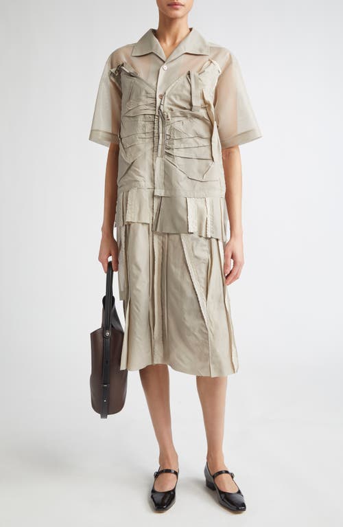 Maison Margiela Cappuccino Mesh Shirt Dress In Neutral