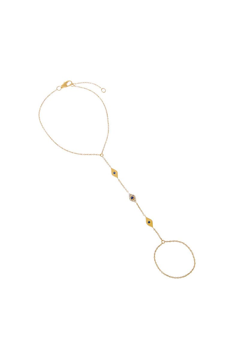 BY ADINA EDEN Diamond Multi Evil Eye Hand Chain 14K, Main, color, 