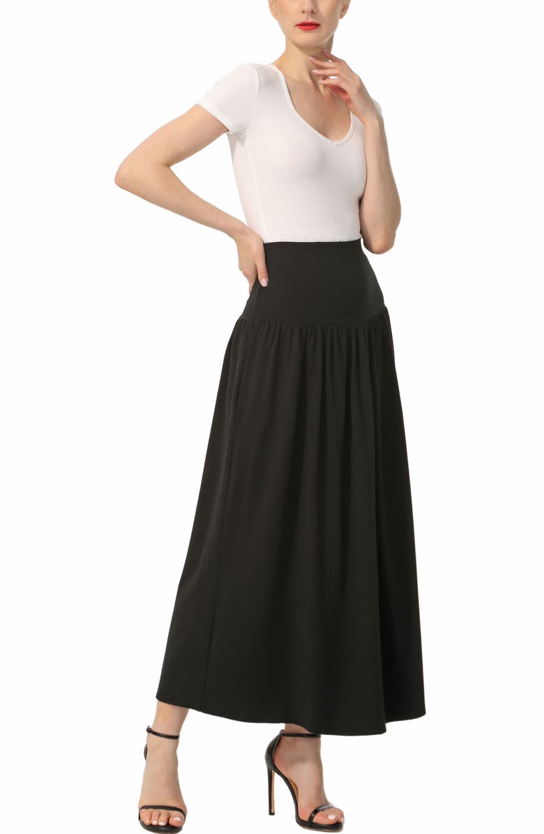 Kimi & Kai Women's Tiered Maxi Skirt, Alternate, color, Black