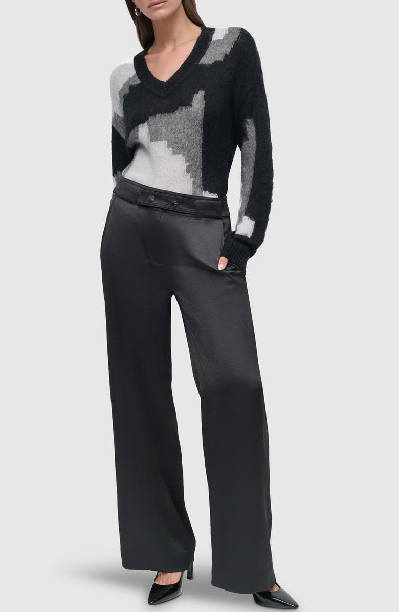 DKNY Belt Detail Wide Leg Pants, Alternate, color, 