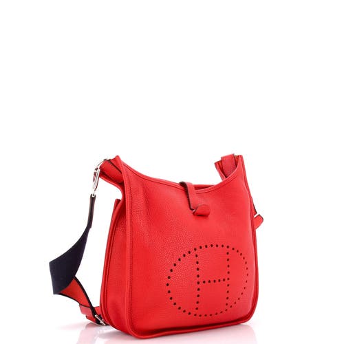 Pre-owned Hermes Hermes Evelyne Bag Gen Iii Clemence Pm In Red