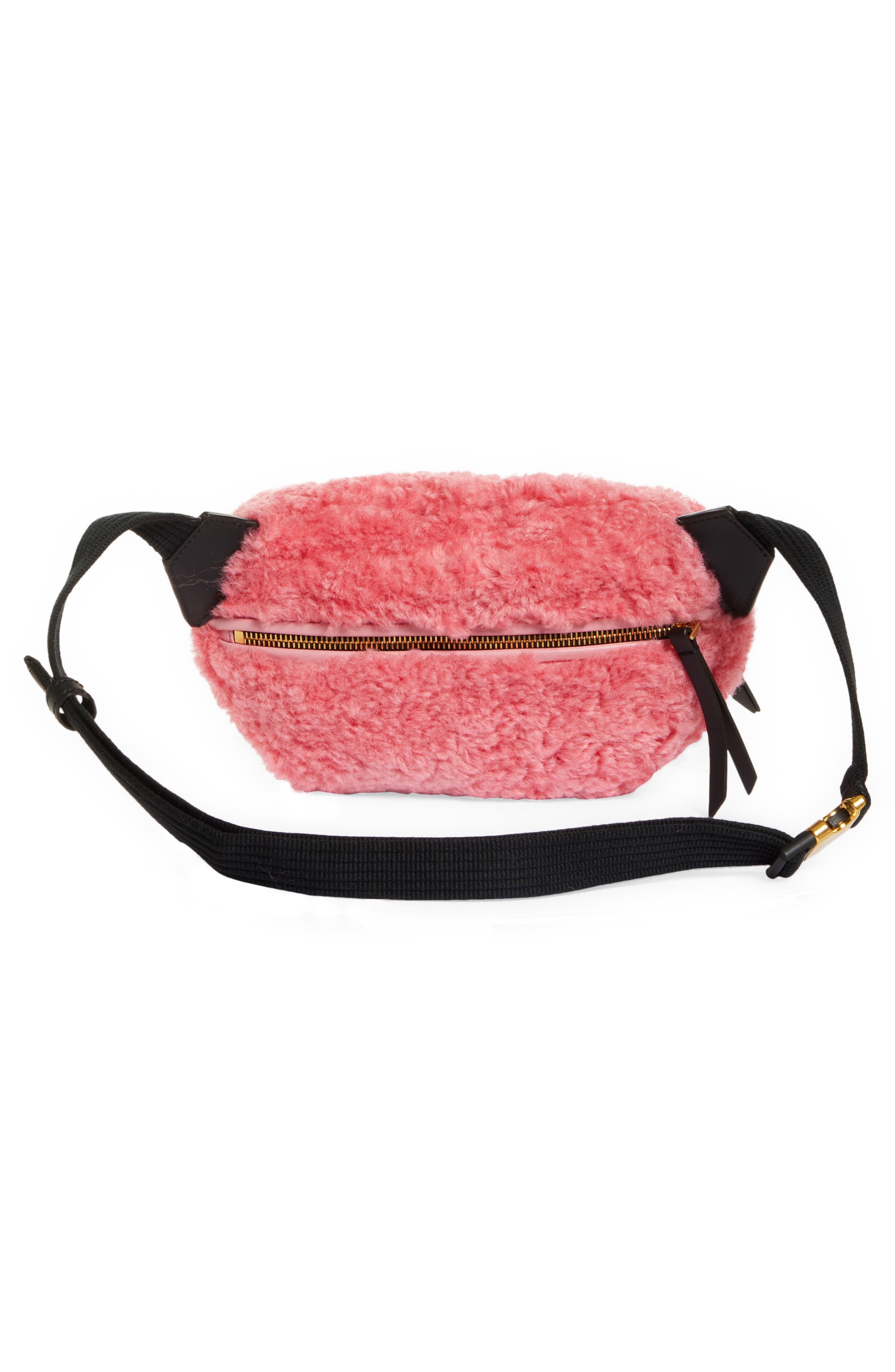 Moncler Felicie Faux Shearling Belt Bag, Alternate, color, 
