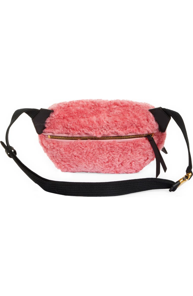 Moncler Felicie Faux Shearling Belt Bag, Alternate, color,