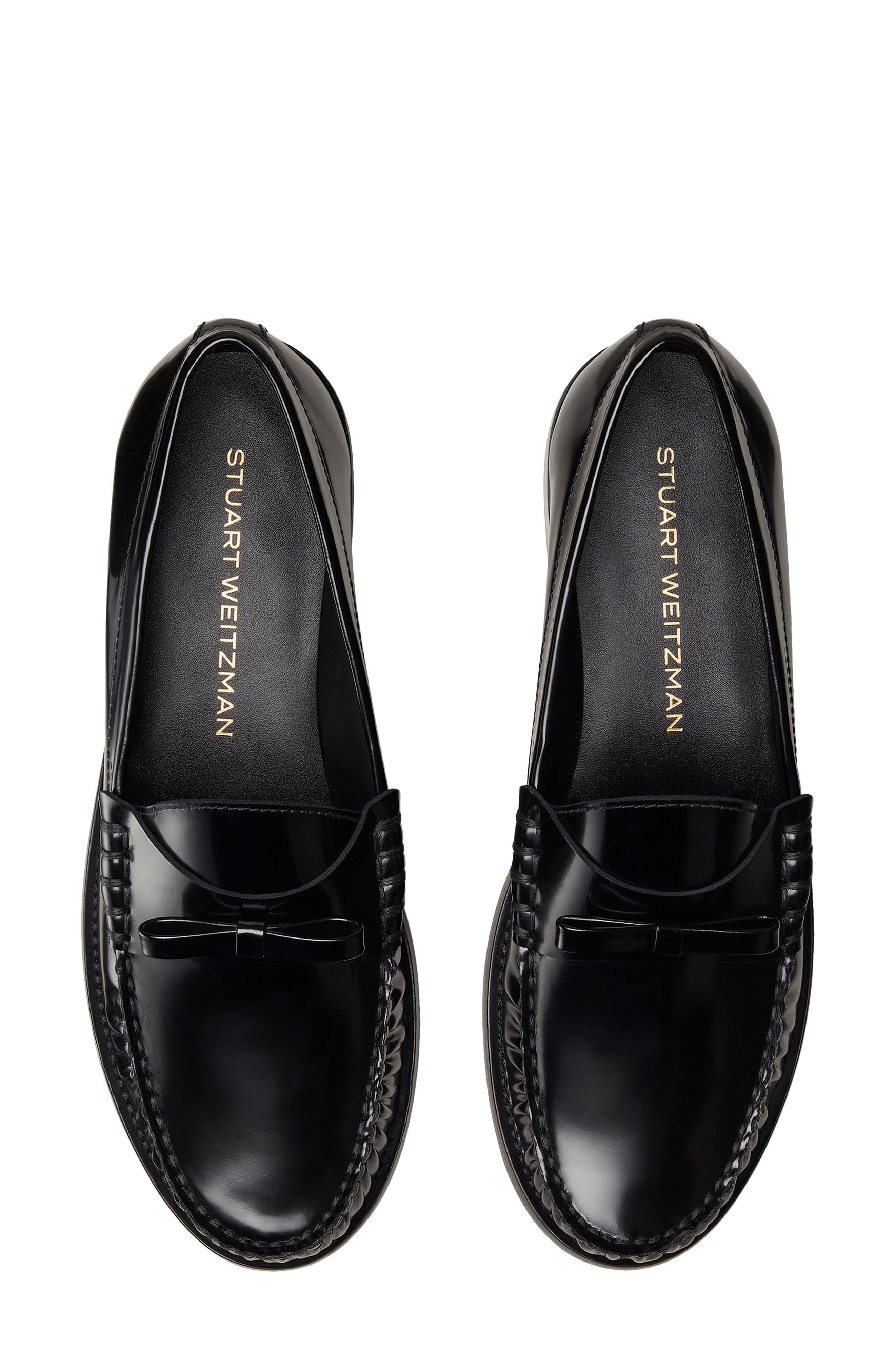 Stuart Weitzman Lottie Bow Loafer, Alternate, color, Black