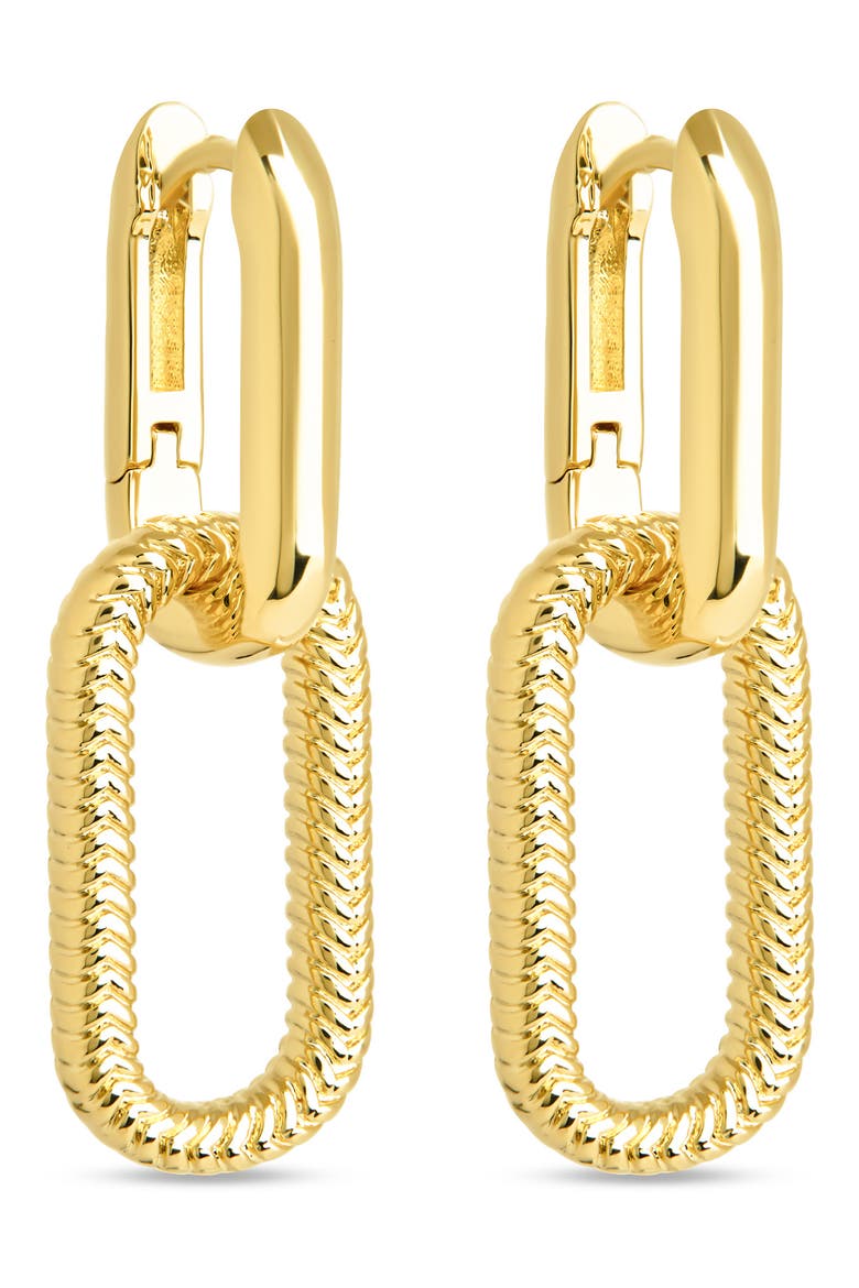 Sable Cubic Zirconia Link Drop Earrings, Main, color, GOLD