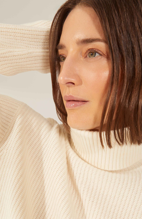 Italic Ellie Chunky Cashmere Turtleneck Sweater In Ivory