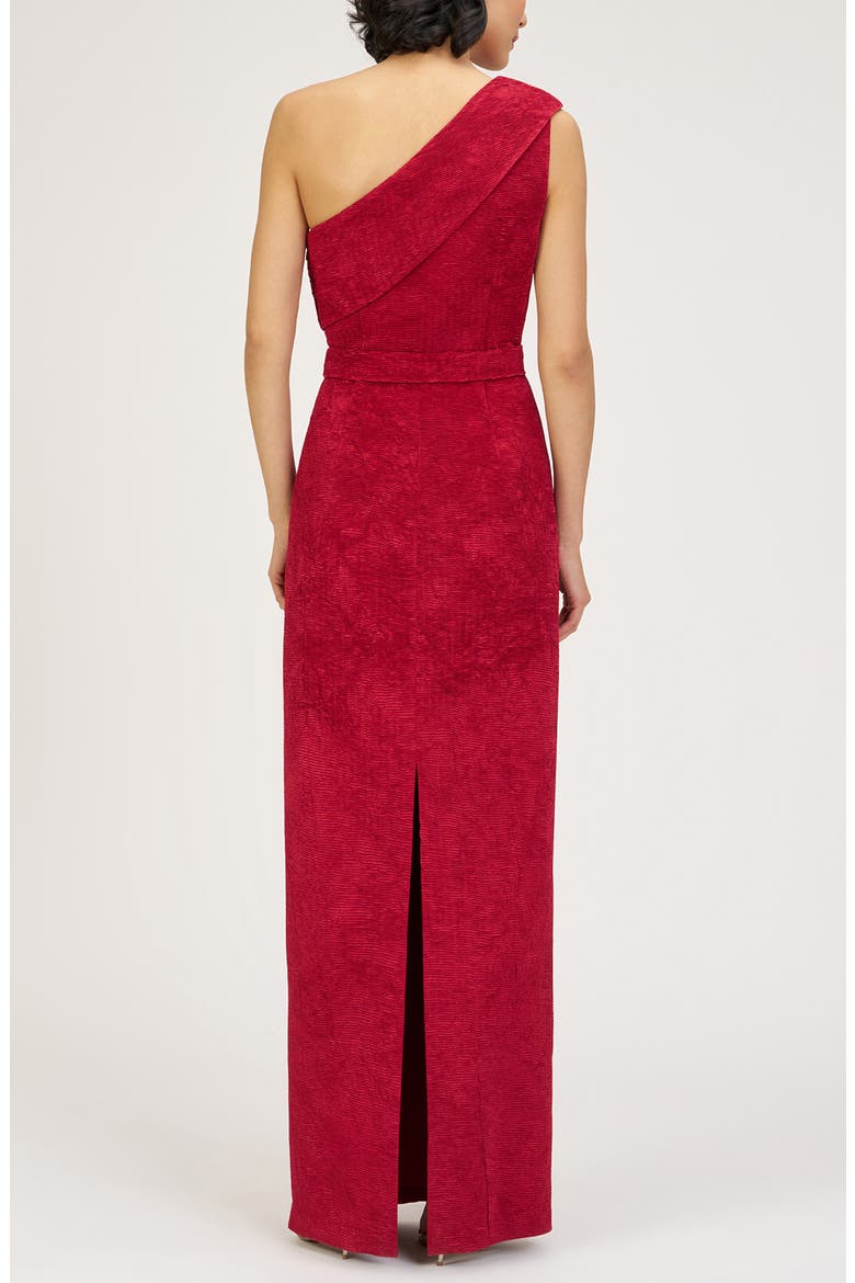 Briella One-Shoulder Column Gown, Alternate, color, RED
