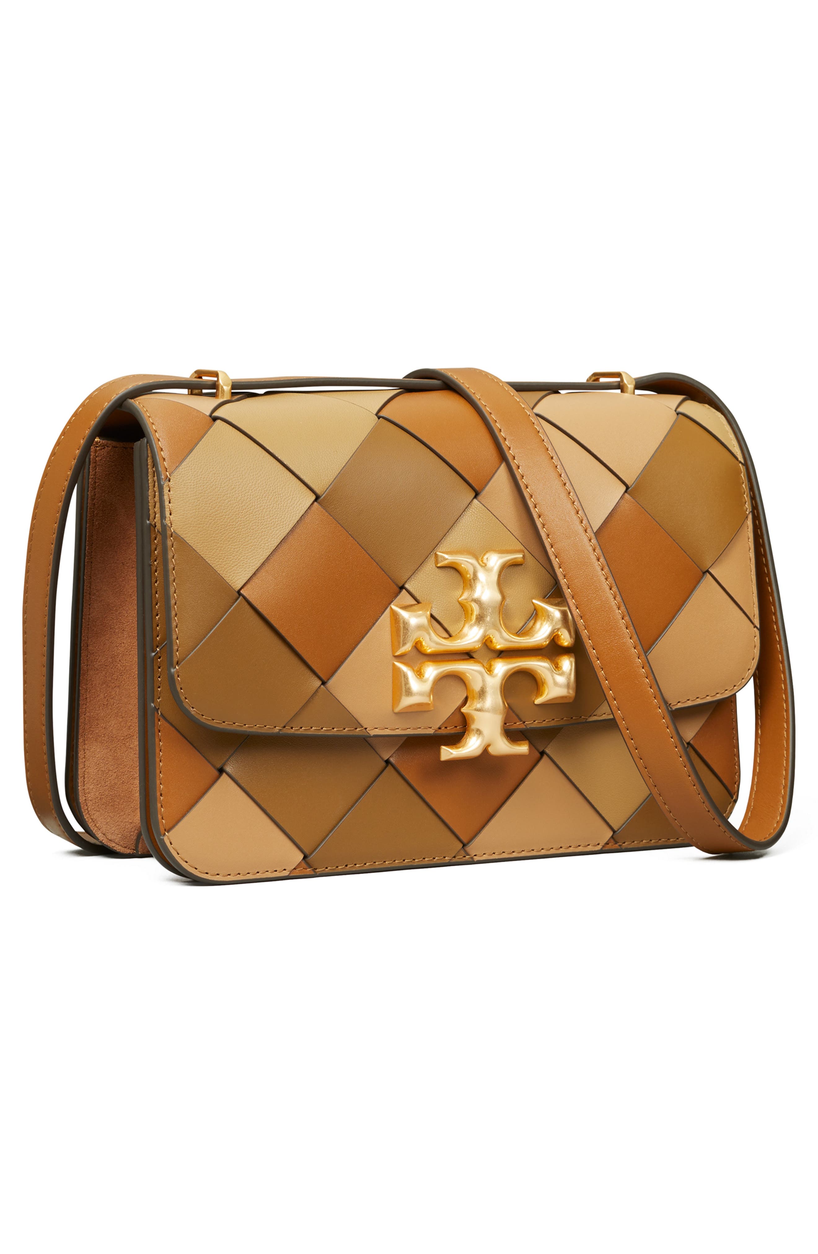 Tory Burch Eleanor Woven Leather Shoulder Bag, Alternate, color, 