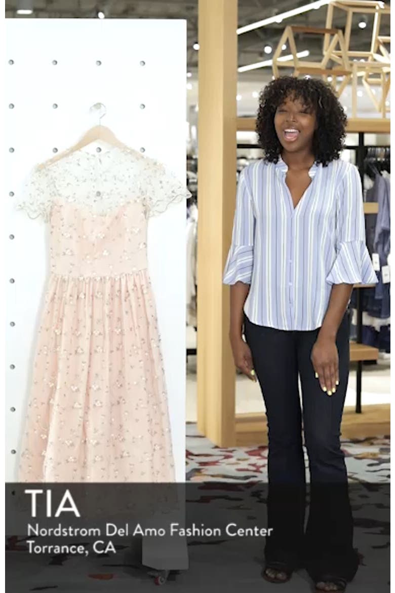 Penelope Baby Bud Embroidered Fit & Flare Midi Dress video