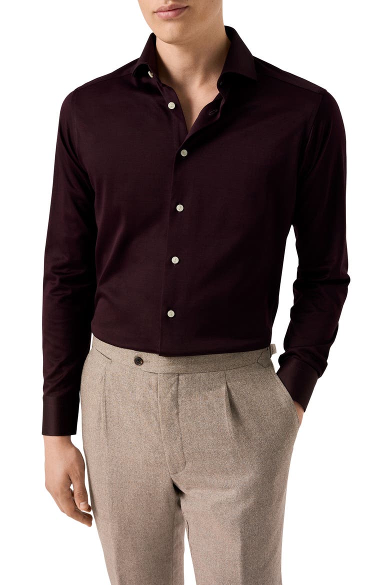 Contemporary Fit Cotton Dress Shirt, Main, color, MEDIUM RED