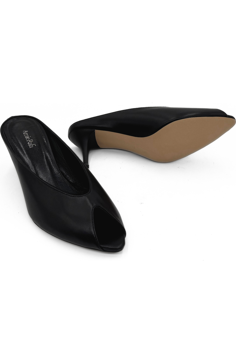 Amie Rafa Audrey Peeptoe Leather Mule, Alternate, color, Black