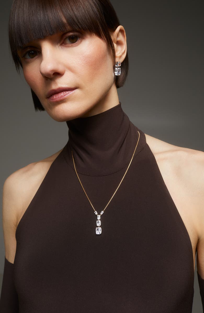 Nadri Northern Lights Cubic Zirconia Pendant Necklace, Alternate, color, Gold