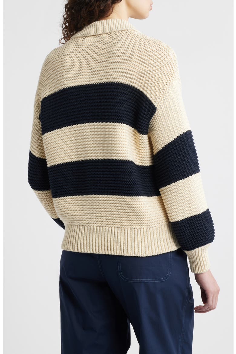 Stripe Knit Cardigan, Alternate, color, CREAM/ NAVY