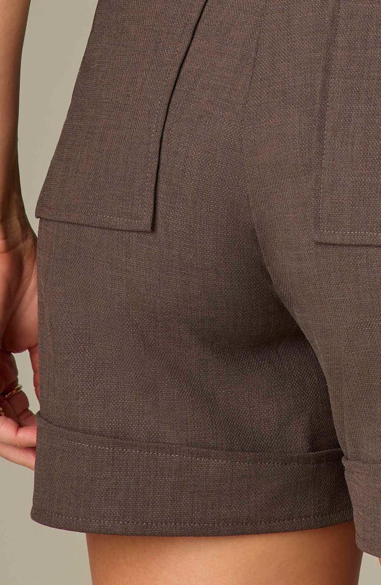 Wit & Wisdom Seam Detail Shorts, Alternate, color, Espresso