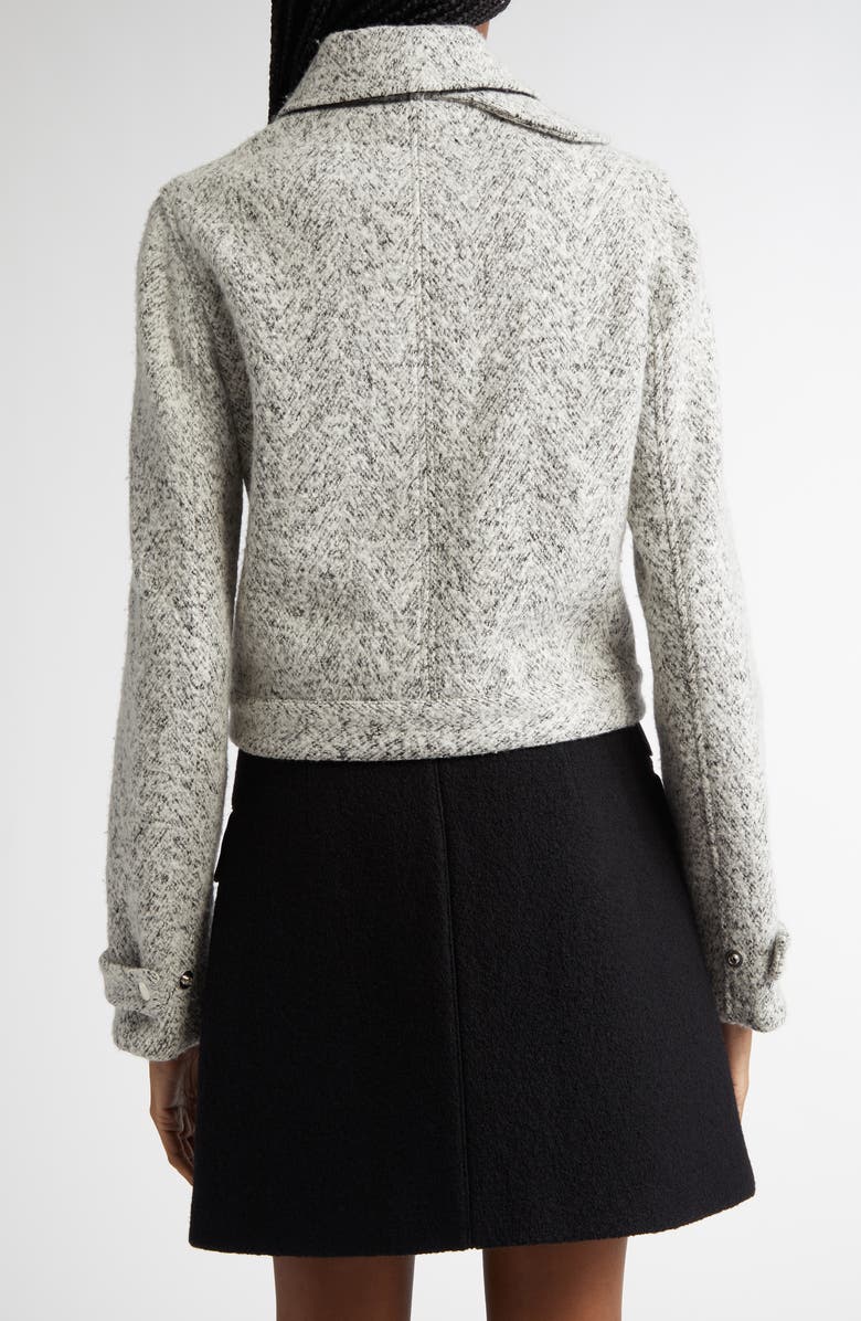 Proenza Schouler Rivers Herringbone Jacquard Bouclé Jacket, Alternate, color, Black/ Off White