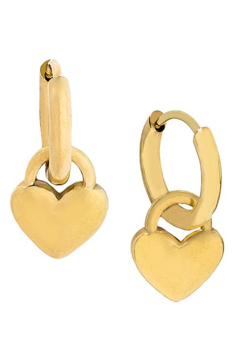 Hara Heart Charm Huggie Earrings