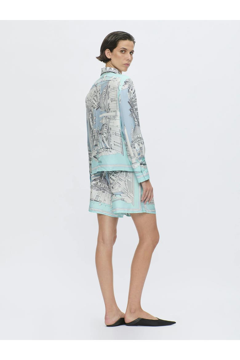 CAMERON Rome scarf shirt White, Alternate, color, Blue