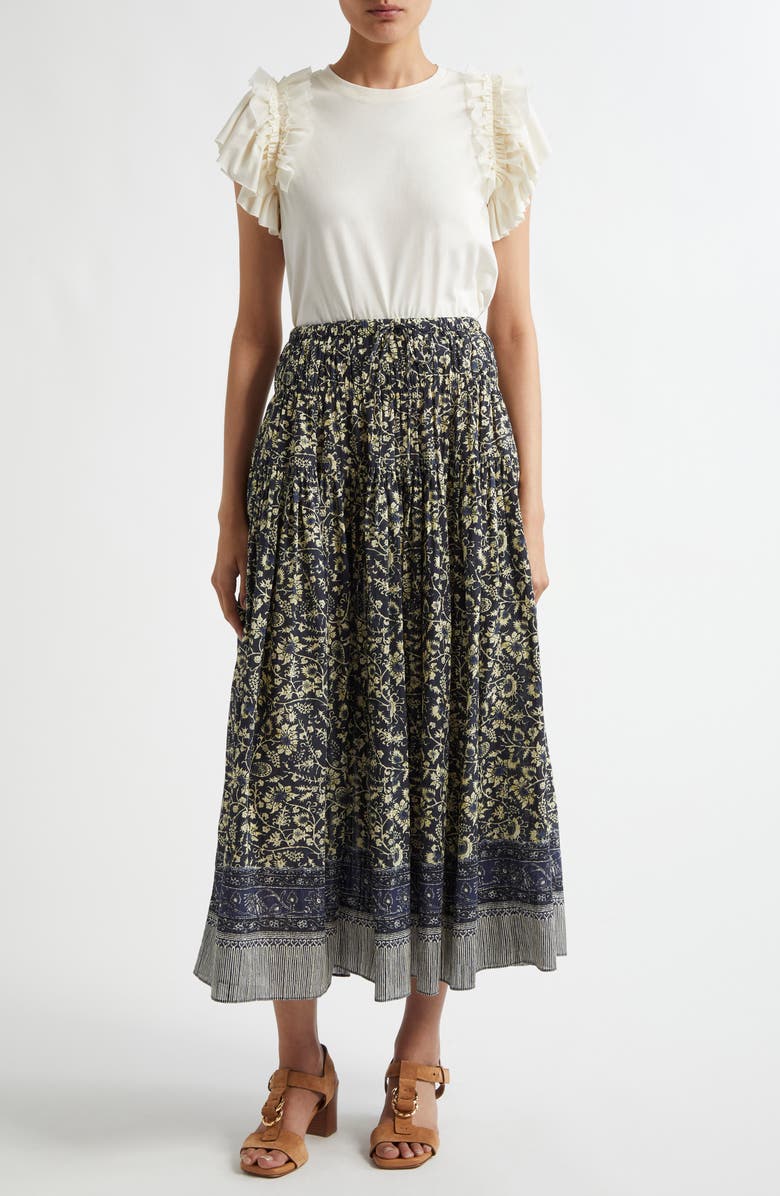 Ulla Johnson Leia Ruffle Sleeve Organic Cotton Top, Alternate, color, Cowrie