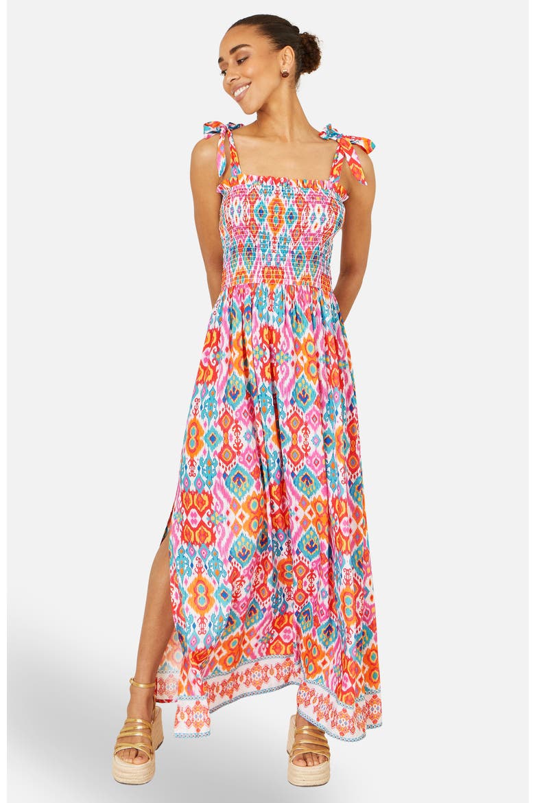 Ikat Print Maxi Sun Dress, Main, color, Multi